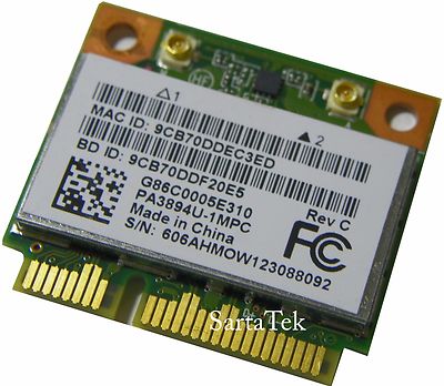 Toshiba OEM G86C0005E310  Atheros AR5B195 802.11n Wireless bluetooth PCIe AR9285