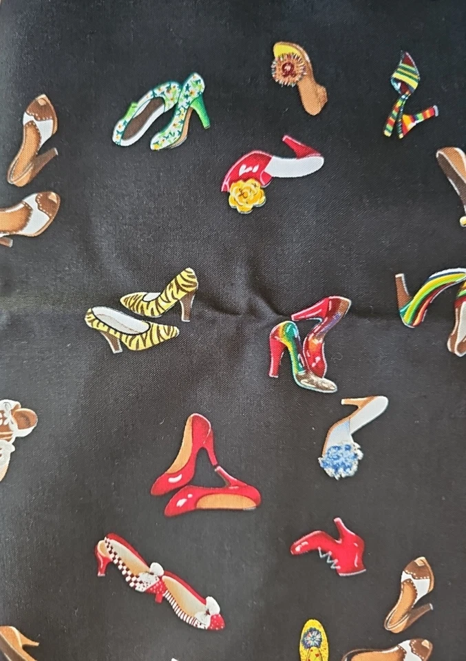 Fabri-Quilt Fabric HEAD GEAR Pattern #7851 Colorful Shoes High Heels 44"W x 1 yd - Image 4 of 4
