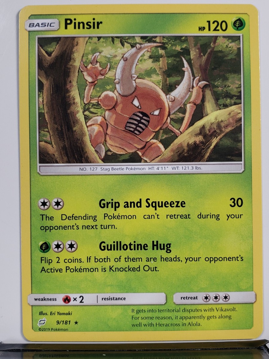 Pinsir 9/181 VLP - Rare Non Holo Team Up Sun Moon Pokemon Card $2 Flat  Shipping