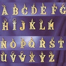 A to Z Any One 14K Yellow Gold Letter Pendant / Charm, Made in USA