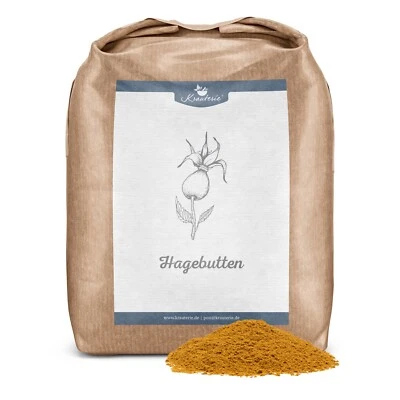 KRAUTERIE 1 kg di rosa canina in polvere, polvere di rosa canina, mangime complementare macinato per cavalli