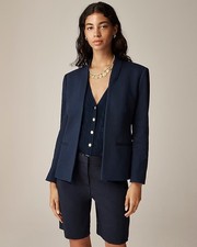 NEW J. CREW GOING-OUT BLAZER - STRETCH TWILL NAVY BLUE - SIZE 0 XS XTRA SMALL