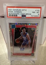 2021-22 Panini Donruss Optic - Rated Rookie Keon Johnson #192 Fast Break PSA 8
