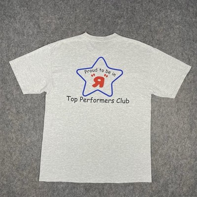 Vintage TOYS R US T-Shirt Mens Large Gray Employee Promo 100 Club READ DESC