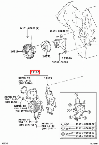 Genuine Toyota LandCruiser VDJ79 VDJ78 VDJ76 VDJ200 1VD 4.5 Diesel V8 Water Pump - Picture 5 of 7