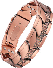 Pure Copper Magnetic Bracelet for Men,3X Strength Magnets Jewelry  3800 Gauss,A