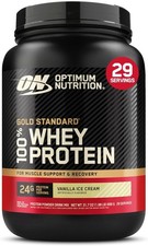 Optimum Nutrition Gold Standard 100% Whey Protein Powder, Vanilla Ice Cream, 2LB