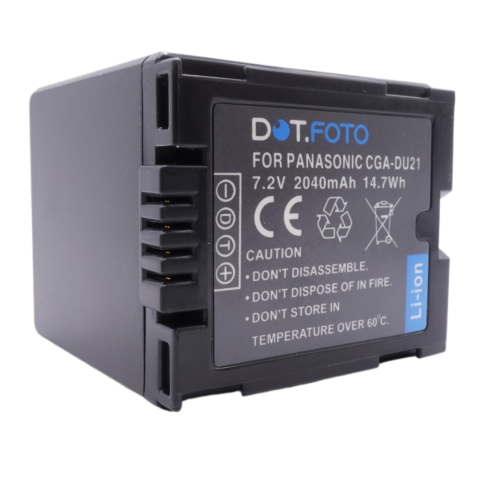 CGA-DU21 2040mAh High Cap Battery for Panasonic NV-GS10 GS75 GS150 GS400 GS500