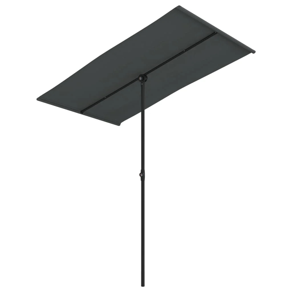Parasol inclinable en aluminium 180 x 130 cm anthracite anti-UV Helloshop26