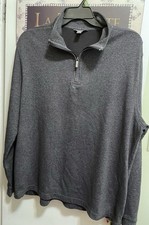 Van Heusen Flex Sweater 1/4 Zip Dark Gray Pullover Long Sleeve Shirt Men's Sz XL