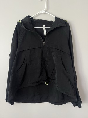 LULULEMON Seek Vistas 1/2 Zip Jacket Pullover Windbreaker M/L Black Glyde W4BNFS