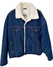 Vintage Levi  s Orange Tab Sherpa Lined Denim Jean Trucker Jacket Sz XL Worn Once