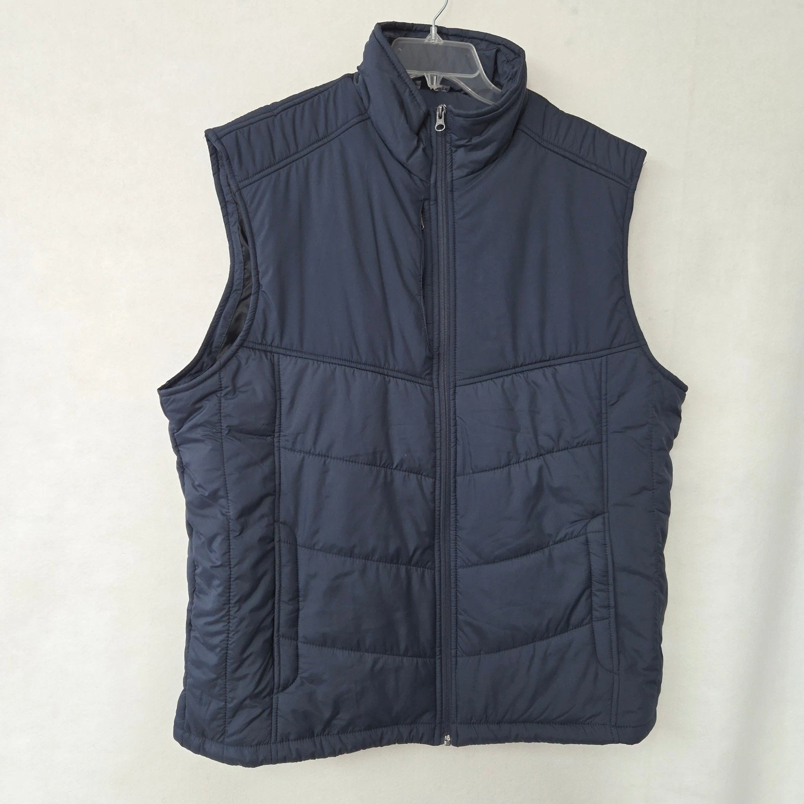 Port Authority Puffer Vest Mens 2XL Navy Blue Quilted Full Zip J709 Chest Pocket