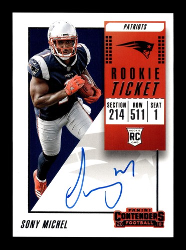 Sony Michel #111 2018 Panini Contenders Rookie Ticket card