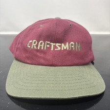 Vtg Craftsman Tools Snapback Trucker Hat Rare Made In USA Sears Red Denim Washed