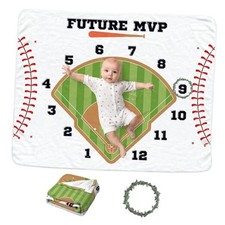 Baby Monthly Blanket for Boys, Newborn Month Blanket, Soft Flannel Baseball