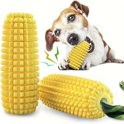 Durable Indestructible Dog Chew Toy Squeaky Corn Stick for Aggressive Chewers