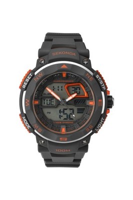 Sekonda Herren Sportuhr aus schwarzem Harz 51 mm 1163