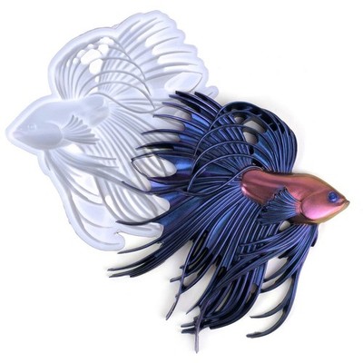 ZoneMart 3D Betta Fish Silicone Molds,Large Animal Mold for Epoxy Resin,DIY R...