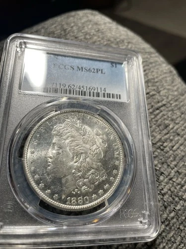 1880-S Morgan Silver Dollar PCGS MS62 PL Pure White Glassy Mirrors PQ