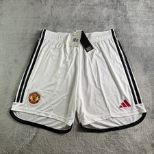 Adidas Manchester United 2023/24 Home Soccer Shorts Mens Large White