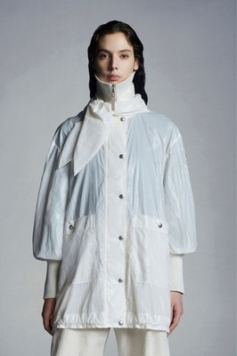 Moncler Carula Giubbotto Genius 2 Weiß Wasserdicht Schal Jacke Damen Größe 2