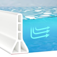  Upgraded 3  High Shower Threshold Water Dam 67 Inch White-3"