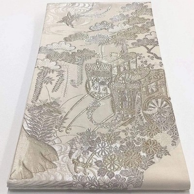 7061# Japanese Vintage Fukuro Obi Belt Kimono Fabric Silk All-over pattern
