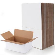 9x6x4 Shipping Boxes Set of 40, White Corrugated Cardboard Box for Packing, M...