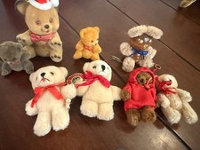 Lot of 8 Vintage Bear Ornaments Dakin etc 3   