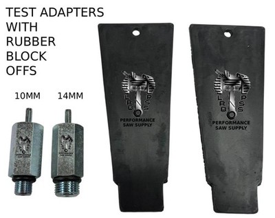 2 STROKE TEST ADAPTERS 14MM & 10MM  & RUBBER BLOCK OFF CHAINSAW SAWS, TRIMMERS