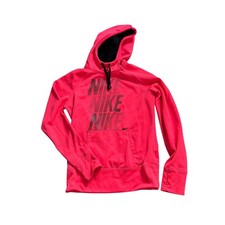 Nike Therma-Fit Woman's Pink Therma-Fit Hoodie S Black Logo Kangaroo Pocket