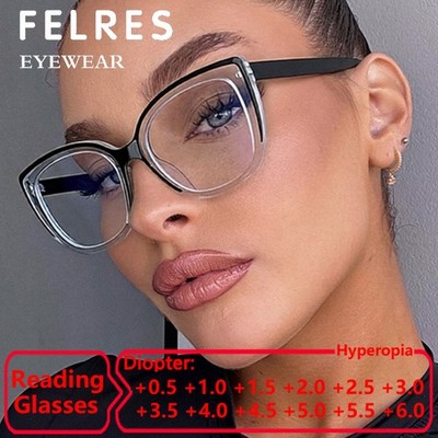 Classic Women Blue Light Blocking Reading Glasses Clear Lens Presbyopic Glasses