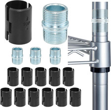 12 Pairs Wire Shelf Clips and 4Pcs Pole Butt Connectors for 1 Inch / 25.4 mm Pos