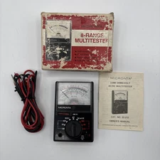 Micronta 8-Range Multitester 22-212 (2000 OHMS/VOLT) BOX MANUAL TEST LEADS