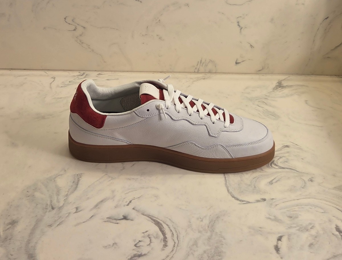 P448 Men\'s Ankle‎ Boots Grey White Red Lace Up Logo Metal Eyelets EU 44 US 11 P448 | Italian Luxury Footwear main image 2