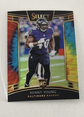2018 Panini Select Concourse Tie Dye Prizm /25 Kenny Young #69 Rookie RC Ravens