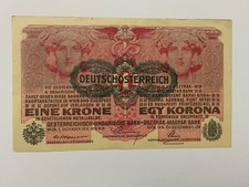 👀AUSTRIA HUNGARY 1916 1 KORONA BANKNOTE HIGH GRADE ANTIQUE 👀