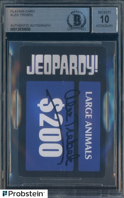 Alex Trebek Game Show Host Signed Jeopardy Playing Card BGS BAS 10 AUTO