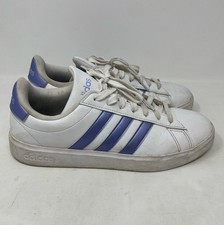 Adidas Women's Grand Court 2.0 'White Blue Spark Metallic' Shoes Size 9.5