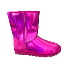 UGG Women's Classic Short Iridescent Pink Slip On Boots 1153610