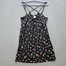 Old Navy Women Dress XL Black Floral Fit & Flare Sundress Cottagecore Strap