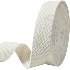 Heavy-Duty 1 Inch Cotton Webbing - 2Mm Thick 6 Yards - Natural Belt Strap for
