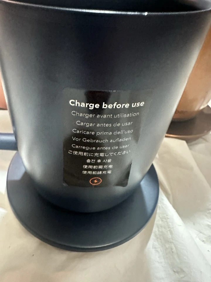 Lote de 2 tazas de control de temperatura Ember para piezas que no funcionan azul marino, oro R, verde... Gab Foto 2 de 4