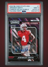2024 Ohio State Panini Jeremiah Smith Campus Legends Purple /50 PSA 9 Auto 10
