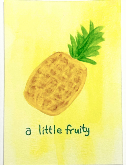 ACEO Original Painting SERIES "A Little Fruity" PINEAPPLE - Watercolor LGBT+