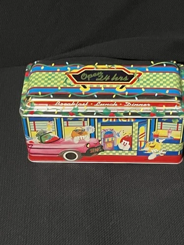 Vintage M&M’s Christmas Diner Limited Edition Tin Canister 1996