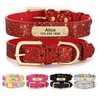 Rhinestones Personalized Dog Cat Collar Bling Diamond with Engraved Name ID Tag
