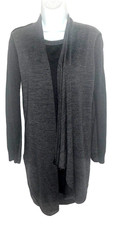 Allsaints Drina Charcoal Grey Lagenlook Layered Wool Sweater Dress size 2