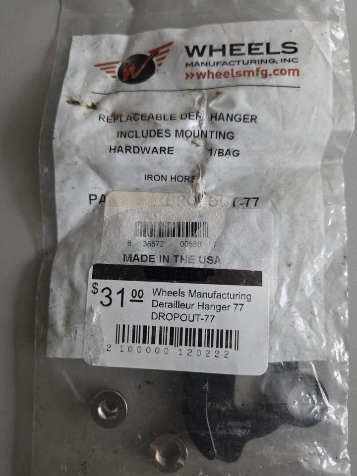 Suspensión de desviador de fabricación de ruedas 77 DROPOUT-77 Foto 2 de 2